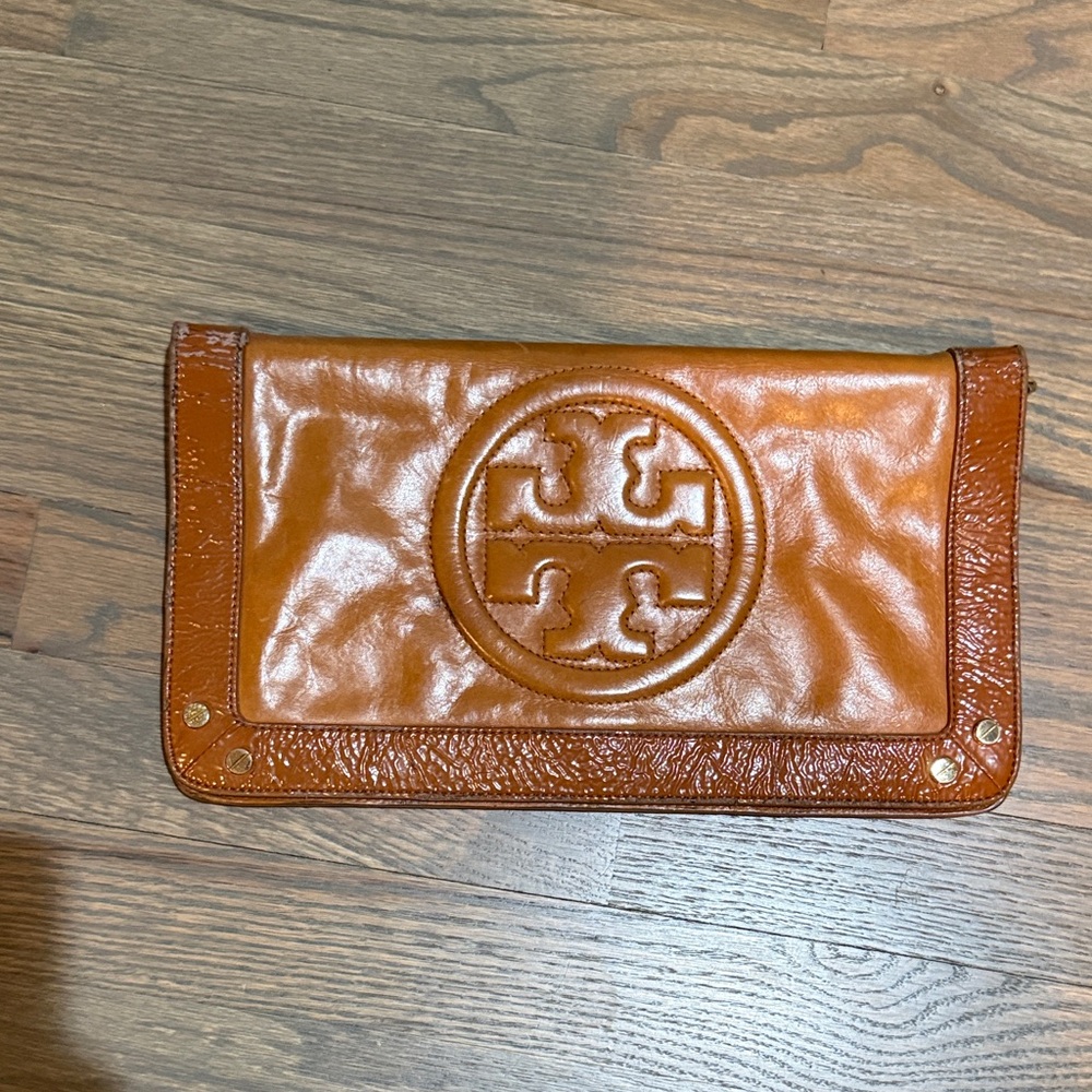Tory Burch Brown Leather Clutch